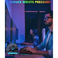 Combo de teclado e mouse sem fio, retroiluminado RGB, letras iluminadas recarregáveis, tamanho completo ergonômico, modo de suspensão, 2,4 GHz
