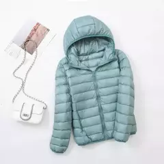 Casaco fino leve com capuz de pato para mulheres, casaco curto fino, streetwear quente, branco, plus size, casacos, outono, inverno, 2023