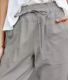 Imagem do Calça monocromática slim fit para mulher, com renda simples, cintura alta, slim fit, casual, novo estilo, transfronteiriço, verão