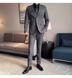 Terno xadrez formal masculino, vestido de noiva noivo, blazer de festa, calças, jaqueta, colete, calças, high-end, casual, escritório, marca - comprar online
