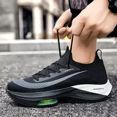 Unisex Lace Up Round Toe Sneakers, amortecimento tênis para mulheres e homens, corrida de instrutor, tênis respirável para casal, moda - loja online