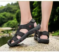 2024 sapatos masculinos de couro verão novo tamanho grande sandálias masculinas sandálias de moda chinelos tamanho grande 38-47 ? - comprar online