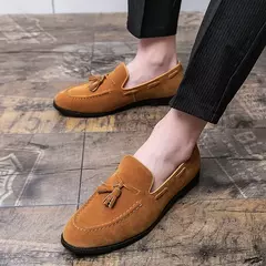 Mocassim preto masculino, mocassim de pedal único, sapato de vestido de negócios marrom, vestido de noiva italiano, tamanho 38-48, novo na internet