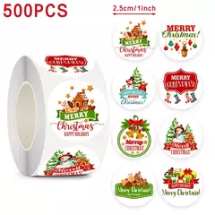 Imagem do Feliz Natal Adesivos para Presentes DIY, Xmas Party Seal Labels, Pacote de cozimento, Envelope Papelaria Decoração, 500pcs