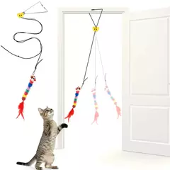 1 pçs porta pendurado minhocas de gato brinquedo auto jogar para gatos chato indoor gatinho brinquedo interativo para todas as raças caça exercício tédio