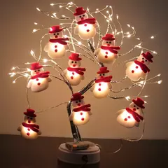 Imagem do Snowman LED Garland String Light, ornamento de árvore de Natal, Feliz Natal Decorações para casa, presentes de Natal, 2024