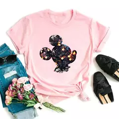 Imagem do Moda mickey minnie mouse disney camiseta roupas femininas verão manga curta topos casuais camiseta kawaii