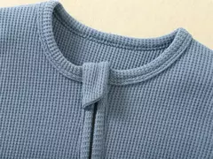 Macacão infantil de zíper de manga comprida, pijama sólido, algodão orgânico, sleepsuits waffle, macacão meninos e meninas, 100% algodão - Wolf Magazine