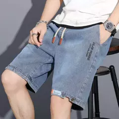 Y2k homens solto baggy denim calças de brim curto moda streetwear hip hop longo capri carga shorts bolso masculino pantalones cortos - loja online