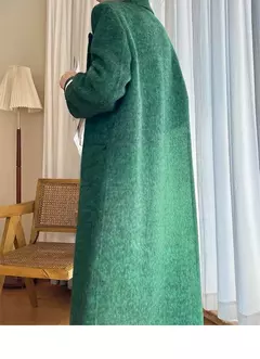 Casaco de alpaca de lã feminino, jaquetas de lã, trespassado duplo, gola de terno, solto, Casacos longos, senhora do escritório, outono, inverno, 2022 - comprar online