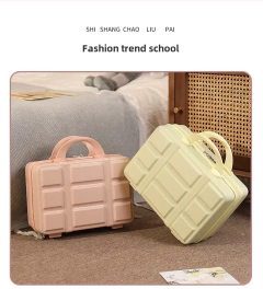 Mini portátil Cosmetic Box Handbag, 14 ", pequeno saco de bagagem, senha Travel Case, armazenamento Maquiagem Pouch, Vintage - loja online