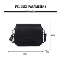 Bolsa de ombro de couro PU para mulheres, bolsa crossbody, monocromática, bolsa mensageiro com aba, bolsa elegante, bolsa simples, na moda na internet