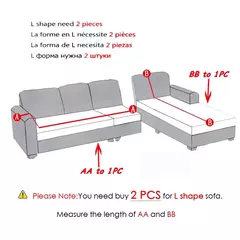 Imagem do Tampa de veludo grosso do sofá para a sala de estar, tampa elástica, sofá de canto em forma L, estiramento, 1,2, 3,4 Seater