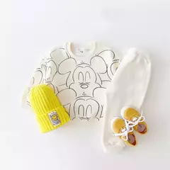 Cartoon impresso agasalho para bebê menino e menina, camiseta monocromática casual e shorts, roupas de verão, novo designer - comprar online