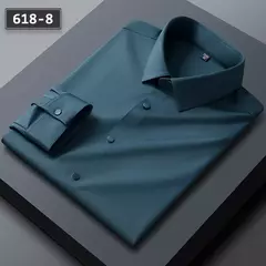 Camisas sem costura de alta qualidade masculina, manga longa, fina, casual, luxo - comprar online