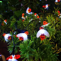 5m/7m/12m led string luz luzes solares para cerca jardim decorativo decoração do feriado para fora mel abelha pátio de fadas ao ar livre na internet