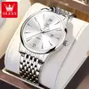 OLEVS-Relógios de luxo high-end para homens, relógios originais de aço inoxidável, marca top, relógio de quartzo, relógio manual, moda