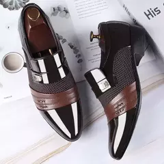 Sapatos de encochonamento de couro masculino, moda Oxfords, ternos clássicos de negócios, sapatos novos, 2020 - loja online