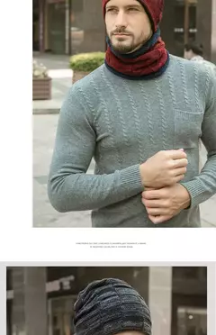 Gorro e cachecol forrado com lã masculina e feminina, chapéu grosso de malha quente, bonés masculinos, mais veludo, infantil, inverno