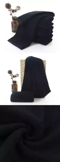 Premium Black Hand Towels Set, Ultra Macio e Altamente Absorvente, Cozinha, Hotel e Spa, Qualidade, Home Supplies - comprar online