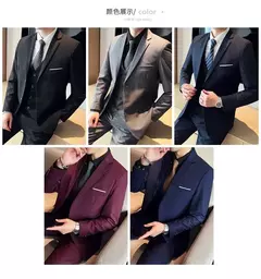Terno de casamento casual de negócios masculino, conjunto de 3 peças, colete e calças masculinas bonitas de banquete, alta qualidade, nova moda, R$ 2020 na internet