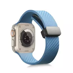 Pulseira de fibra de carbono para Apple Watch, Ultra 2 bandas, pulseira magnética de silicone, 49mm, 44mm, 45mm, 41mm, 40mm, iWatch Series 9, 8, 7, 6, SE, 5, 4 - loja online