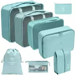 Travel Organizer Storage Bags Set, Mala de Embalagem Cubos, Casos Portáteis, Bagagem, Roupas, Bolsa Arrumada, Dobrável, 7 Pcs, 8 Pcs, 9 Pcs, 10 Pcs