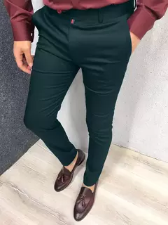 Calça casual diária de negócios masculino, cintura alta, justa, cor sólida, Europa e Estados Unidos, moda, 4 temporada na internet
