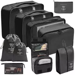 Travel Organizer Storage Bags Set, Mala de Embalagem Cubos, Casos Portáteis, Bagagem, Roupas, Bolsa Arrumada, Dobrável, 7 Pcs, 8 Pcs, 9 Pcs, 10 Pcs - loja online