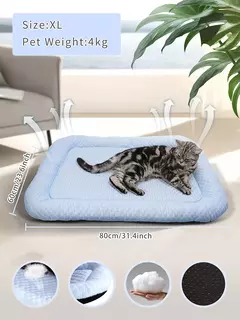 Respirável Pet Cooling Mat, espuma de memória, lavável, antiderrapante, cama para gato e cão, todas as estações na internet