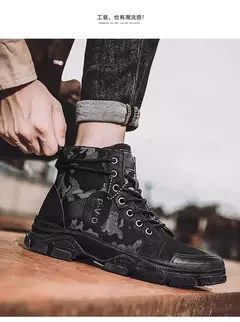 Botas masculinas casuais ao ar livre botas de deserto outono moda camuflagem rendas sapatos de plataforma homem botas masculinas zapatos hombre na internet