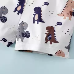 Dinossauro dos desenhos animados do bebê menino bodysuit manga curta e shorts set, desgaste do verão recém-nascido, moda criança, bonito, macio, 0-24 meses, 2pcs - comprar online
