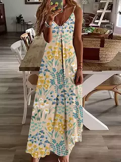 Vestido de cabeçada com estampa floral elegante feminino, casual roupas de praia, plus size, férias, Havaí, novo, 2024 na internet