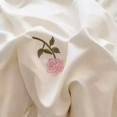 Rose Conjunto De Cama Bordado, Capa De Edredão sem Núcleo, 1 * Capa De Edredão + 2 Fronha, Estilo Princesa, 3PCs - loja online