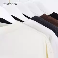 WAVLATII-Camisas de Verão Oversized para Homens e Mulheres, Camisetas Casuais Marrons, Streetwear Coreano, Unisex, Básico, Sólido, Jovem, Cool Tops - Wolf Magazine