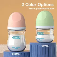 Mamadeiras de leite antiflatulência recém-nascidas, Mamadeira, Vidro, Sem BPA, 90ml, 160ml, 1pc - Wolf Magazine