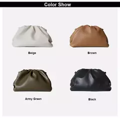 Saco de Nuvem de Couro Genuíno para Mulheres, Couro Macio, Ombro Crossbody Bags, Alta Qualidade, Embreagens Femininas Noite, Senhoras, 2023 - loja online