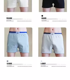 Imagem do 100% algodão macio solto respirável roupa interior masculina moda panda impressão sólida malha pj calças cintura alta elástica pijamas boxers