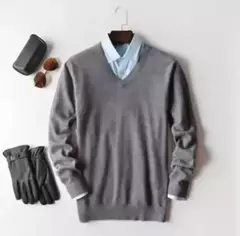 Pulôver de caxemira masculino, suéter clássico de algodão quente, camisa para outono e inverno, 2022 - comprar online