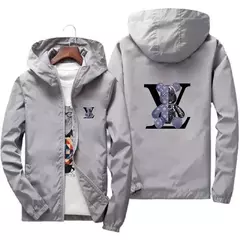 Jaqueta esportiva com capuz de montanhismo masculina, jaqueta estampada casual elegante, marca de luxo, top de alta qualidade, nova, 2024