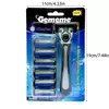 Navalha manual masculina com 6 camadas, ferramentas para depilação facial, barbeador de segurança