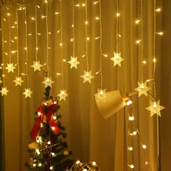 Snowflakes LED String Lights para a decoração de Natal, piscando, fada, cortina, impermeável, feriado, festa, casamento, Natal, 3,2 m na internet
