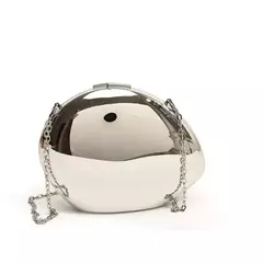 Saco de Embreagem Acrílico em Forma de Concha para Mulheres, Ouro, Prata, Metal Brilhante, Ombro, Bolsas Crossbody, Bolsa Pequena, Festa à Noite, Designer Bonito