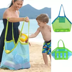 Sand Away Portable Mesh Bag para crianças, Sacos de armazenamento de brinquedos de banho, Natação Grande Saco de Praia para Toalhas, Maquiagem Cosmética Feminina - Wolf Magazine