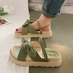 Sapatos romanos plataforma para mulheres, sandálias planas, chinelos bonitos, estilo fada, estudante, nova moda, verão, 2023 - loja online