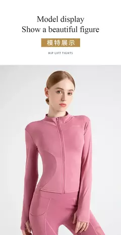 Fato de treino de mangas compridas Slim Fit para mulheres, casaco fitness, tops de ioga com buracos, jaqueta de ginástica, moletom de treino 2024 - comprar online