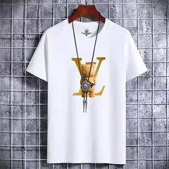 Camiseta retrô casual masculina, manga curta, algodão vintage, tops respiráveis na moda, designer de luxo, alta qualidade, verão, Y2K - Wolf Magazine