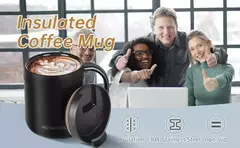 Caneca de café isolada com alça, Copo de aço inoxidável com lábio, Copo térmico, 350ml, 550ml
