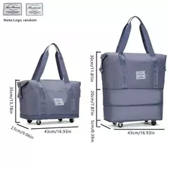 Mala de viagem dobrável para mulheres, separação seca e úmida, bolsa de bagagem leve, bolsa de ombro manual, bolsa de ioga e fitness com rodas - loja online