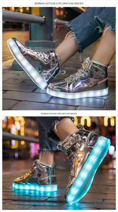 Tênis luminosos infantis, tênis de LED com sola luminosa, sapatos iluminados para crianças, meninos e meninas, tamanho 25-40 - comprar online